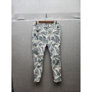 Ann Taylor Loft Blue & White Floral Modern Skinny Jeans Womens Size 6 Cotton Ble